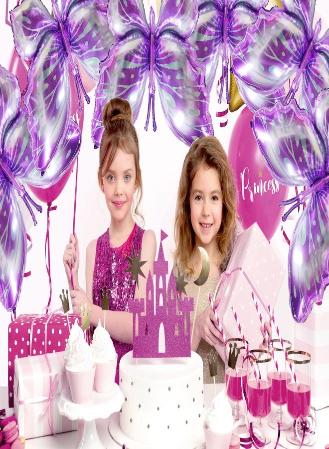 CUUSNNY 6 Pcs Butterfly Balloons,40 Inch Purple Butterfly Balloon Butterfly Birthday Decorations for Butterfly Theme Garden Party Wedding Birthday Baby Shower(Purple) - Image 3